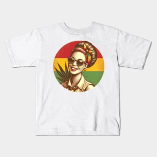 reggae rasta girl Kids T-Shirt